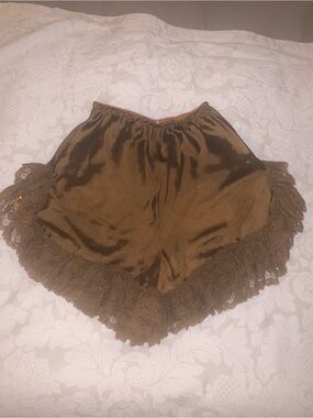 Trashy Lingerie olive satin tap shorts custom made burlesque costume S